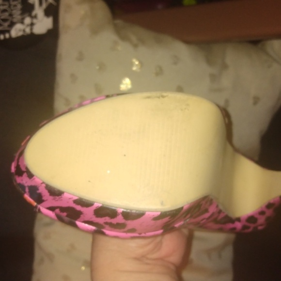 Ami clubwear pink leopard pattern heels sz 7 - Picture 16 of 17